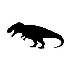 Tyrannosaurus rex silhouette in dynamic pose showcasing power and presence for design and educational purposes