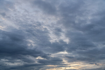 Dramatic evening sky with colorful clouds after storm.  
