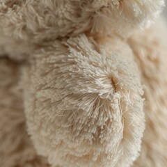 macro close-up product photo of a plush toy, detailed fabric fibers, aesthetic minimalist style