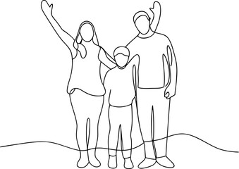 Family Group Portrait Minimalist Line Art Design