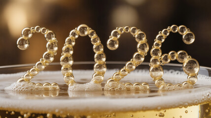 Golden Beer Bubbles Forming the Year 2026