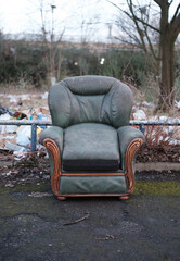 Fly-Tipped Green Armchair