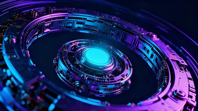 Futuristic circular mechanical structure