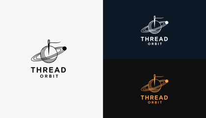 Thread Orbit Logo – Creative Sewing and Space Concept
