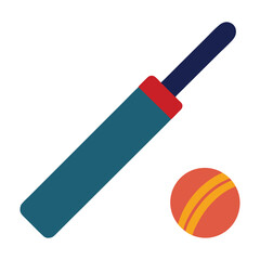 Vector illustration of cricket bat and ball