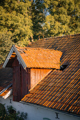 alte Scheune mit kaputter Gaube am Dach 