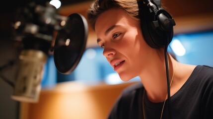 An audio producer measuring frequency response in a recording studio with calibration microphones and acoustic panels — studio tuning, sound engineering measurement, and professional audio