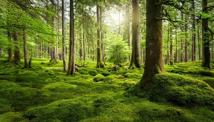 Gruner Wald Im Fruhling Und Sommer