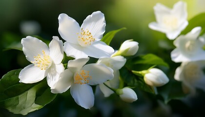 Obraz premium White Jasmine Flowers Fresh Flowers Natural