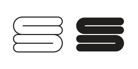 Obraz premium Towels icons set. Simple line vector illustration