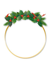 クリスマス　ヒイラギのフレーム　1円