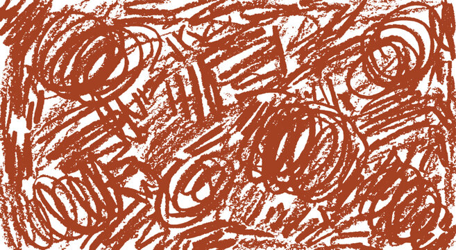 Scribble. Abstract. Texture. A chaotic hand drawn vector background of brown crayon or marker scribbles for a children's design, a school project, or a creative and messy texture asset.