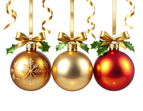 Classic Christmas Hanging Ornament Trio with Holiday Décor Touches