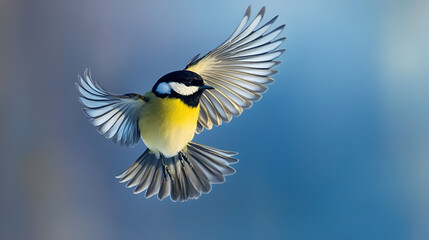 yellow tit on a branch