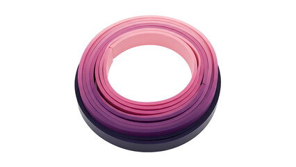3D render of a torus shape with gradients of pink and purple, set against black