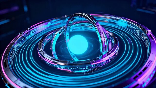 Futuristic glowing circuit design
