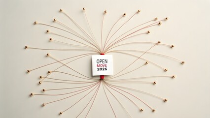 Abstract illustration of radial lines connecting to a central point