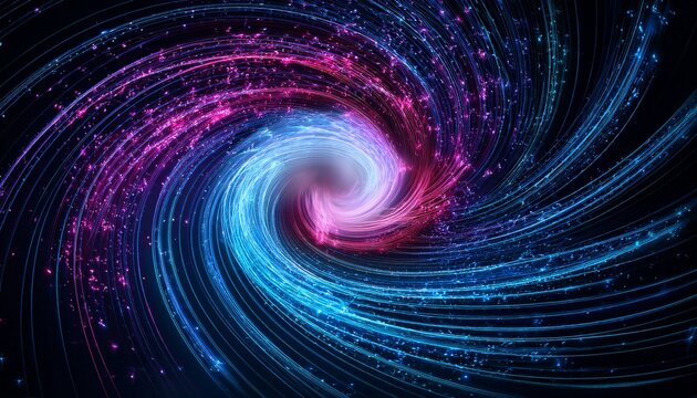 Blue And Pink Spiral Of Glowing Particles