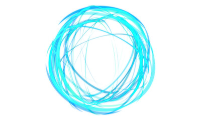 Abstract Luminous Circle with Transparent Background A Whirlwind of Cyan and Turquoise Energy