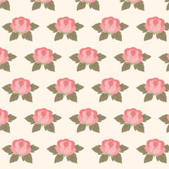 Vintage rose pattern, soft floral vector, seamless retro roses, swatch available in swatches panel