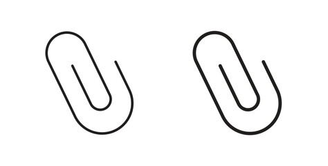 Fototapeta premium Paperclip icons set isolated on white background flat vector illustration.