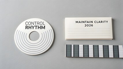 Minimalist Arrangement of Abstract Geometric Shapes on Gray