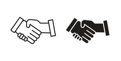 Partner icons set isolated on white background flat vector illustration.