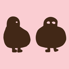 hand drawn cute abstract fat illustration