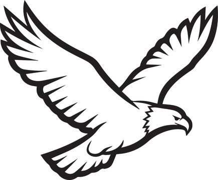 Majestic eagle soaring with powerful wings outstretched against a clean background, symbolizing freedom and strength.