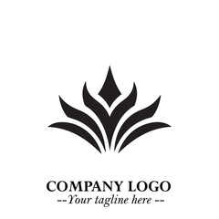Elegant Black Crown Logo Symbol on a Clean White Background for Premium Branding Design