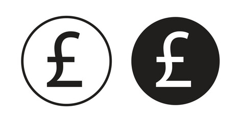 Obraz premium Pound icons set isolated on white background flat vector illustration.