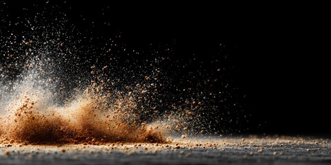 Unleashing Earth's Fury: A stunning action shot captures the raw energy of earth, creating a dynamic visual experience. The collision of ground material creates a breathtaking moment.
