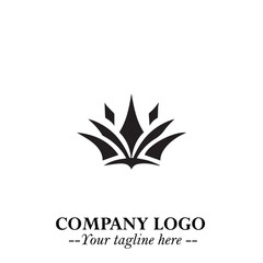 Elegant Black Crown Logo Symbol on a Clean White Background for Premium Branding Design