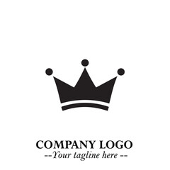 Fototapeta premium Elegant Black Crown Logo Symbol on a Clean White Background for Premium Branding Design