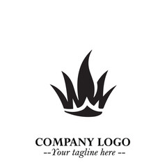 Obraz premium Elegant Black Crown Logo Symbol on a Clean White Background for Premium Branding Design
