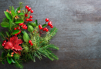 Christmas ornaments branches