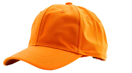 bright orange baseball cap isolated on white