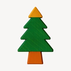 Obraz premium Colorful wooden Christmas tree illustration.