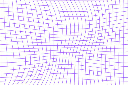 Purple warped grid pattern for modern abstract backgrounds, retro digital aesthetics, and futuristic graphic design overlays