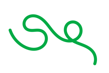 Green curly doodle line for playful highlights, decorative accents, notes, and creative design elements