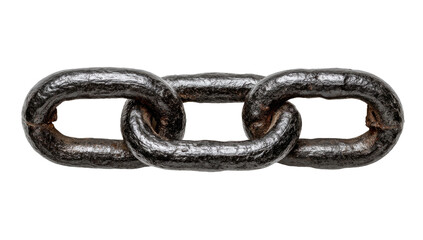 Obraz premium Close Up of Metal Chain Links with Transparent Background and Textured Surface