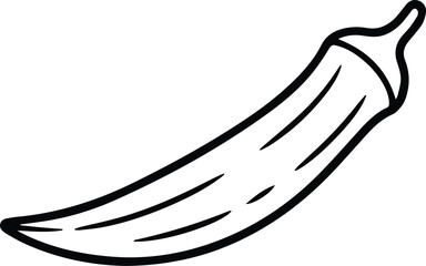 Minimalist hand drawn okra pod outline icon vector