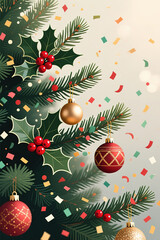 Merry Christmas and New Year holidays background.