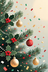 Merry Christmas and New Year holidays background.