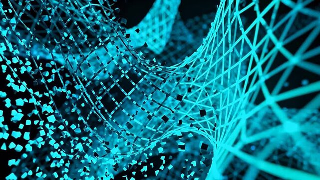 Abstract digital wireframe structure