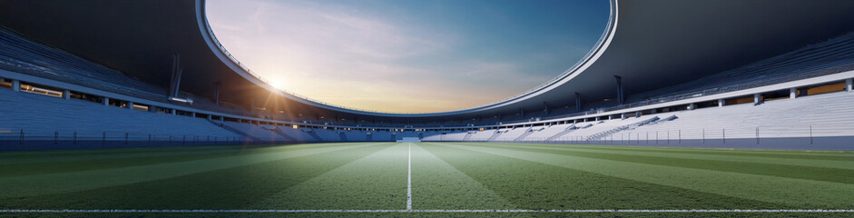 4K Ultrawide Cinematic Sports Arena Backgrounds - An empty grand stadium awaiting a sporting event