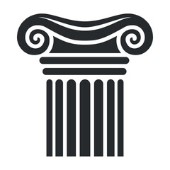 Greek column icon vector with classic design elements and elegant details representing ancient architecture