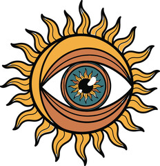 Sun eye symbol is lighting
