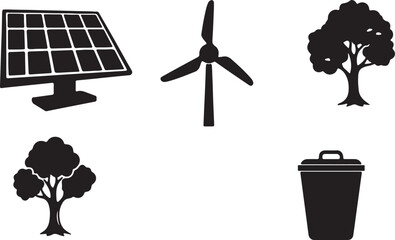 Environmental sustainability icons illustration