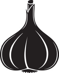 Black garlic bulb isolated icon illustration